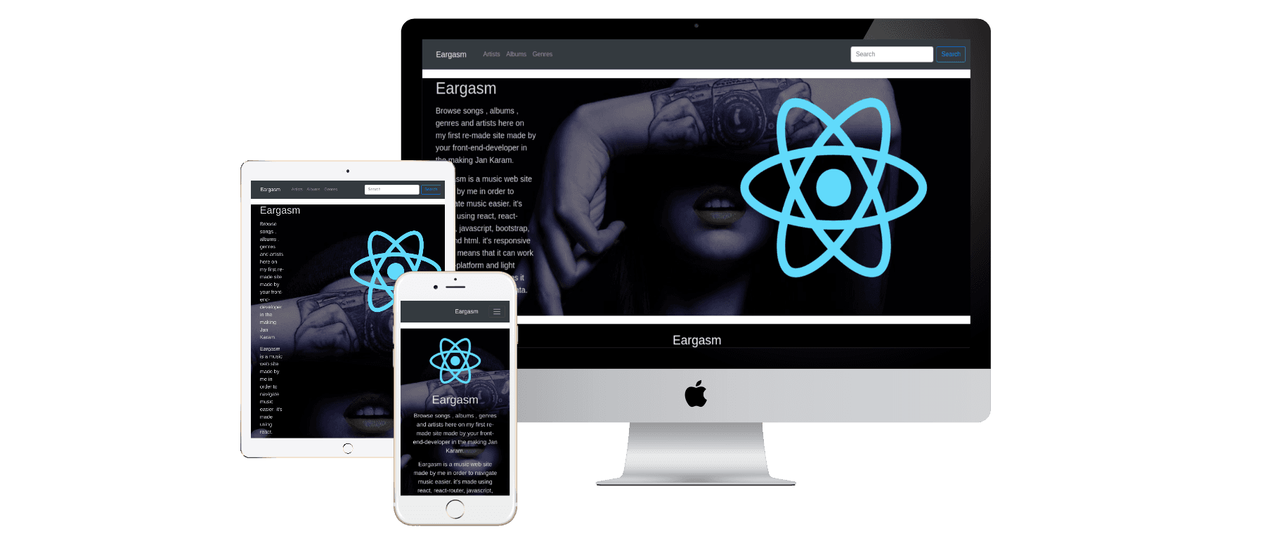 screenshots of Page on different devices